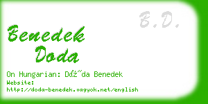 benedek doda business card